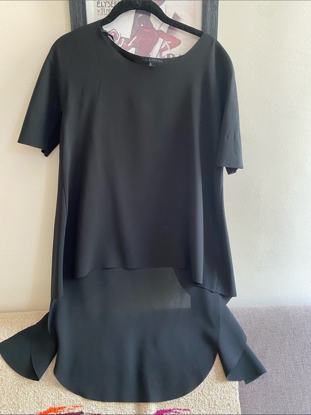 COS Black 1/2 Sleeve Flowy Top - Size 2 (NEVER WORN!)